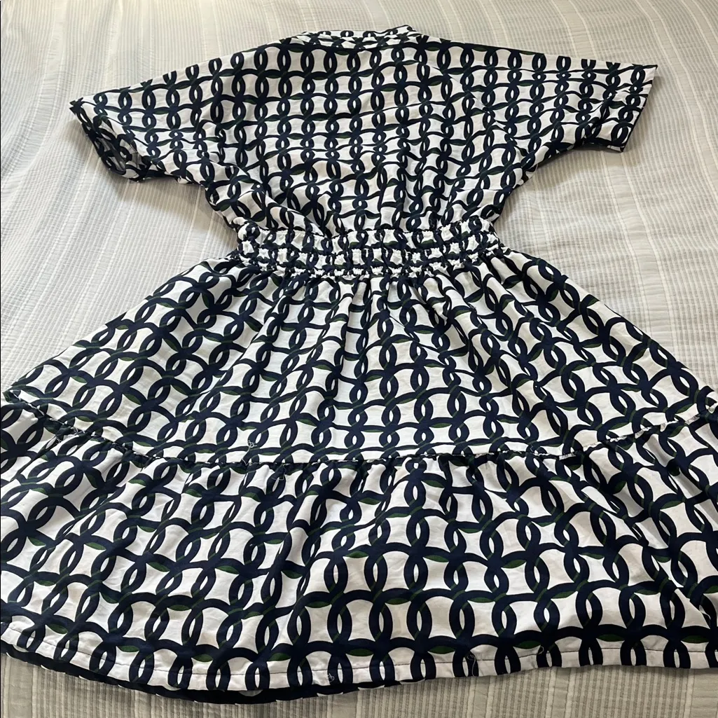 Anthropologie Blue and White Patterned Dress - Image 3