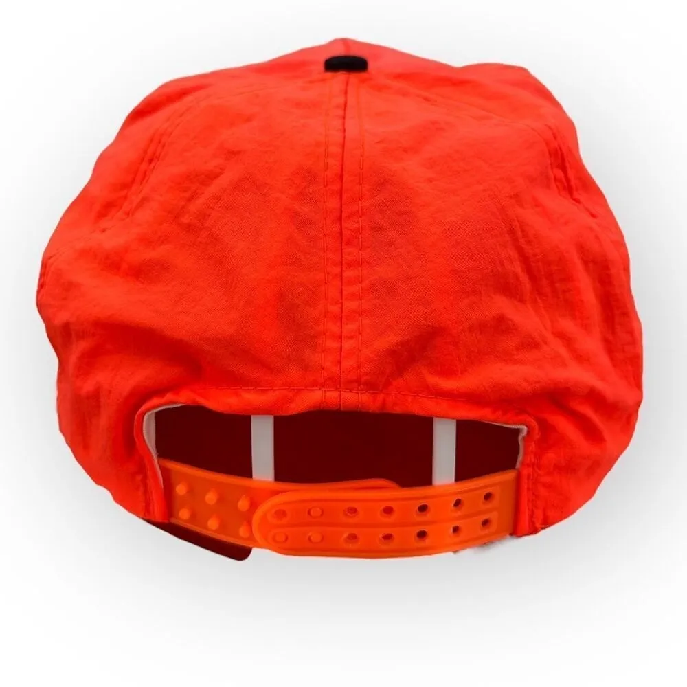 Vintage 1995 Fremont Outing Club Clam Bake Trucker Hat Orange Snapback Black - Image 4