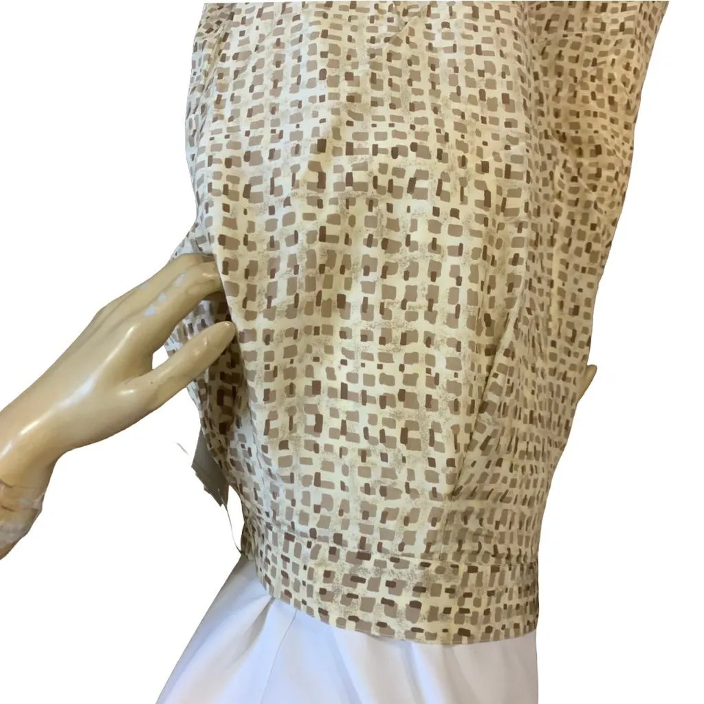 VINTAGE JENNIFER MOORE CREAM & BROWN PATTERNED SILK TROUSER PANTS NWT (20W) - Image 8