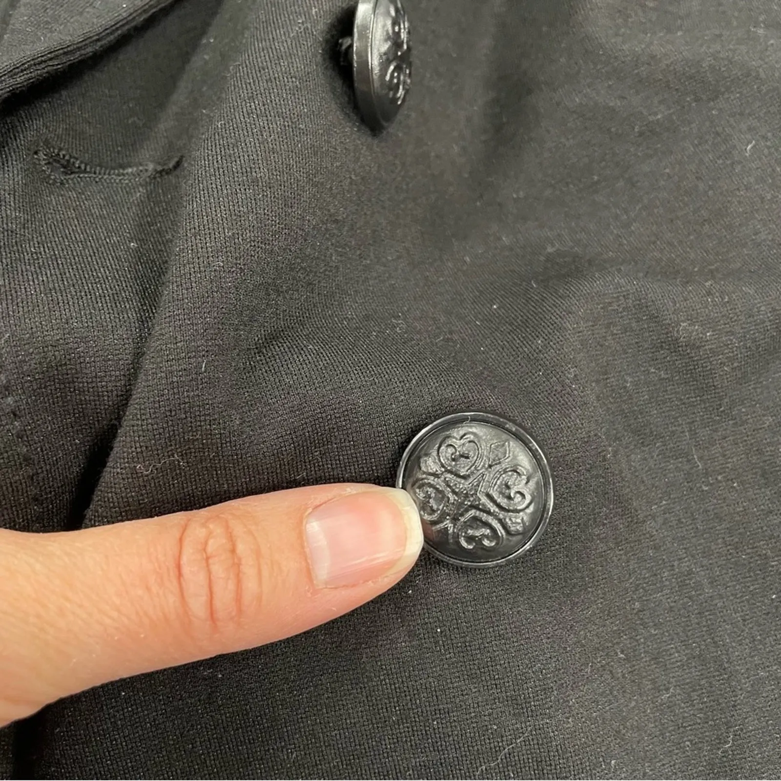 Cabi Black Double Breasted Womens Cropped Jacket Womens M Pea Coat Casual Preppy - Image 2