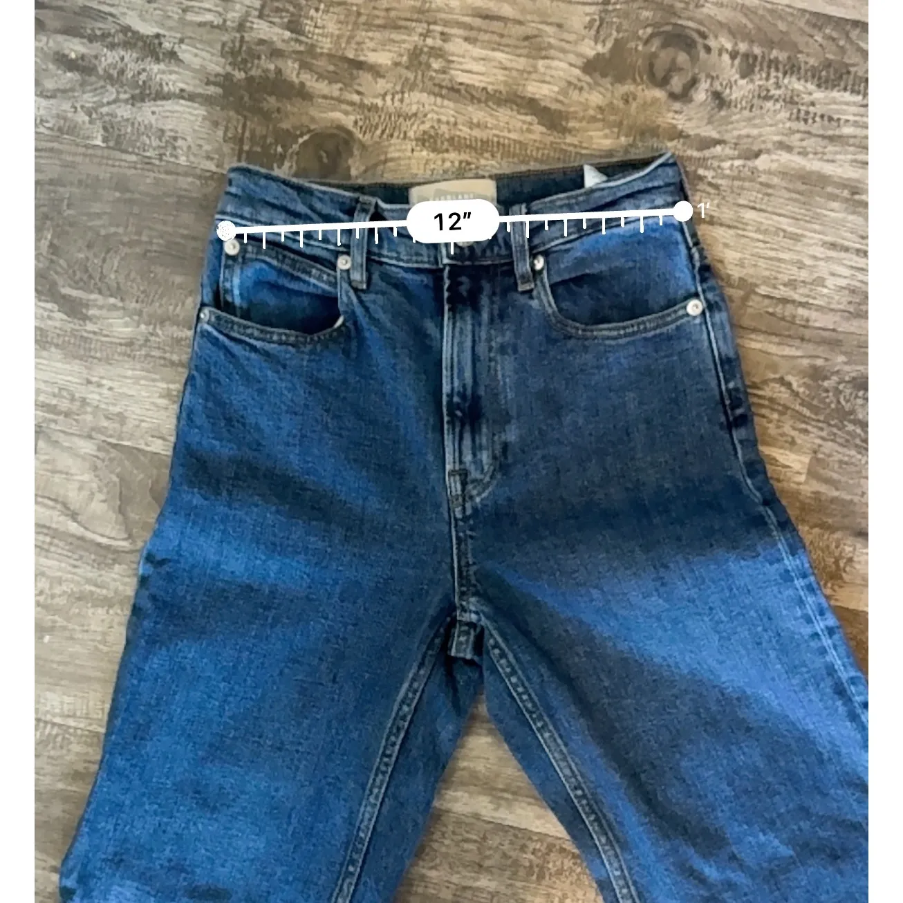 Everlane The Way High Jean Straight Leg Organic Cotton Denim Blue Jeans‎ Sz 23 - Image 8