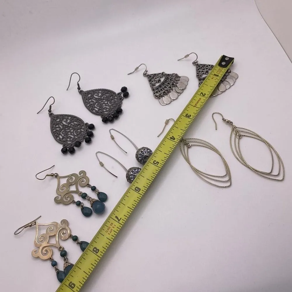 Lot Of 5 Costume Earrings Pierced Dangle Drop - Image 10