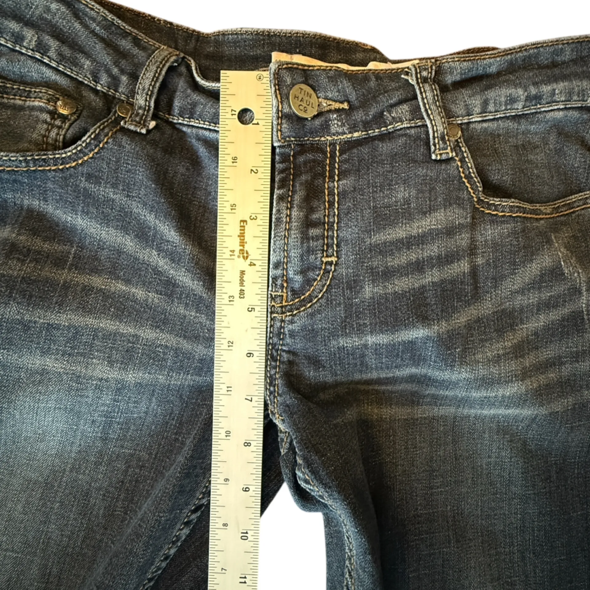 Tin Haul Straight Denim Jean Women 30S Cotton Ranch Farm Western Street Workwear - Image 9