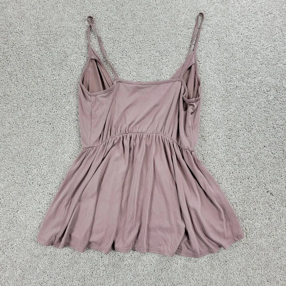 Kimchi Blue Womens Cami Top S Pink Surplice V Neck Spaghetti Strap Smock Waist - Image 7