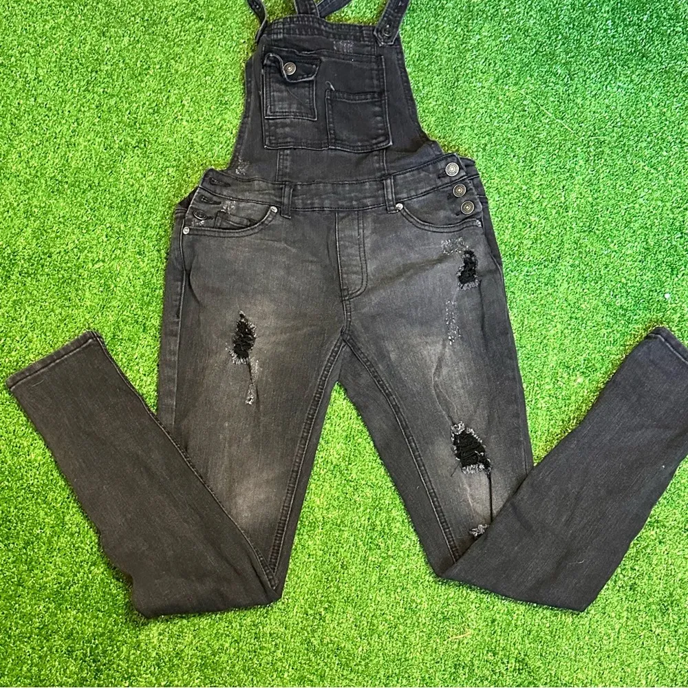 Vintage Black Distressed Overalls - Image 6
