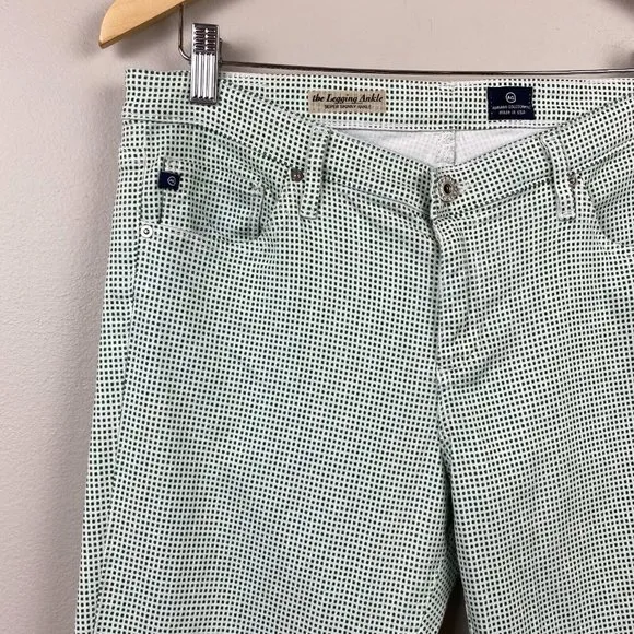 Adriano‎ Goldschmied The Legging Ankle Super Skinny Pants 32R Green White - Image 2