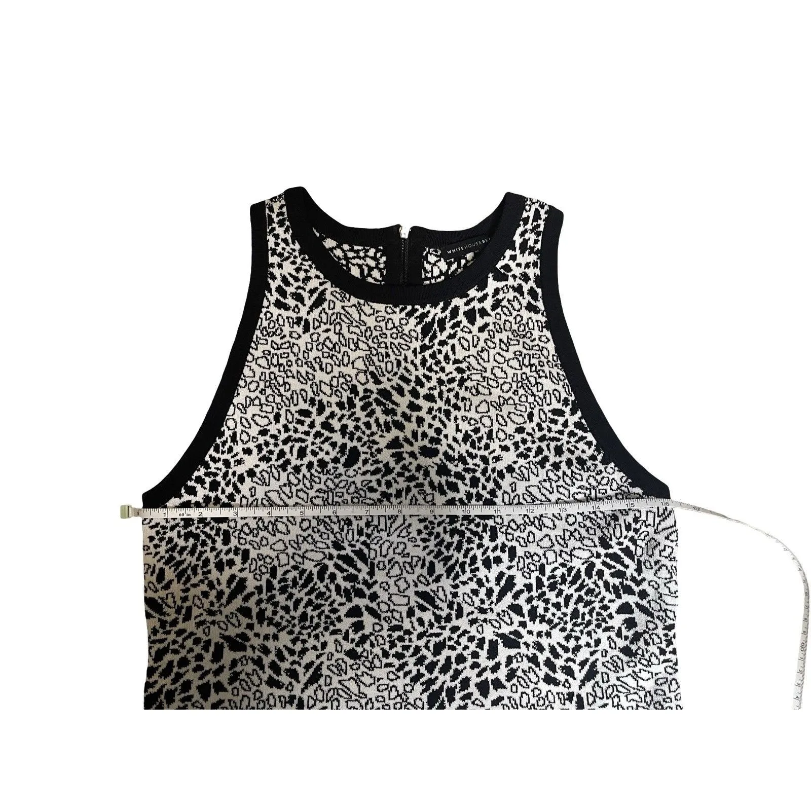 White House Black Market Women's Jacquard Halter Neck Sweater Vest Large - Image 4