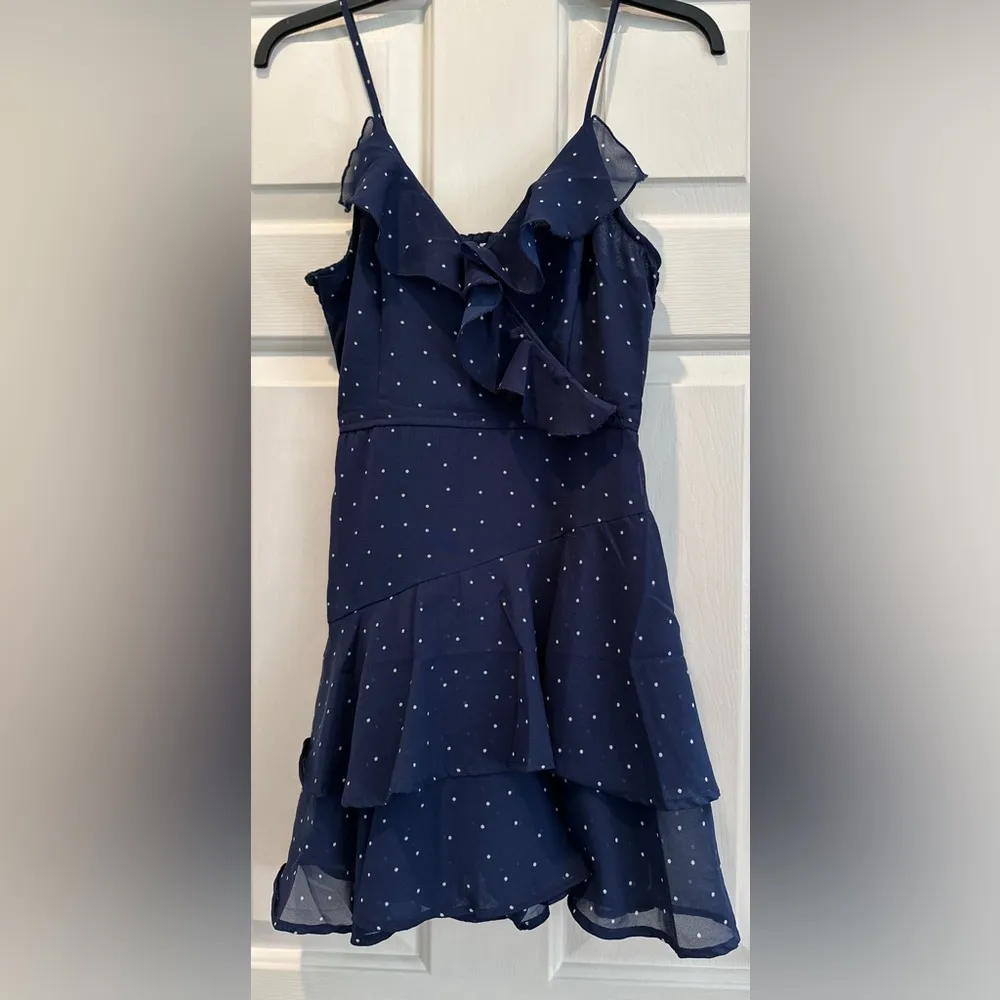 Navy Blue White Polka Dot Romper Size S - Image 6
