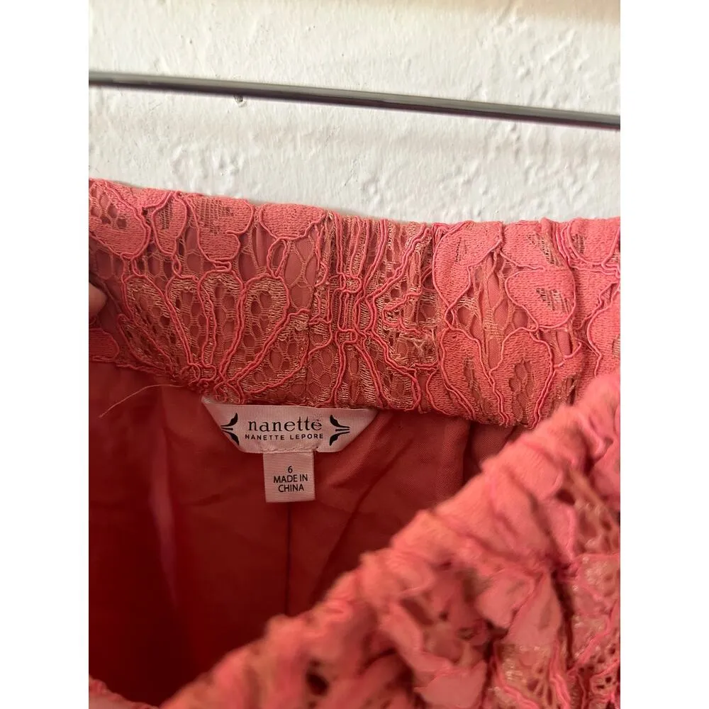 Nanette Lepore Cotton Blend Off The Shoulder Lace Midi Dress 6 NWT - Image 5