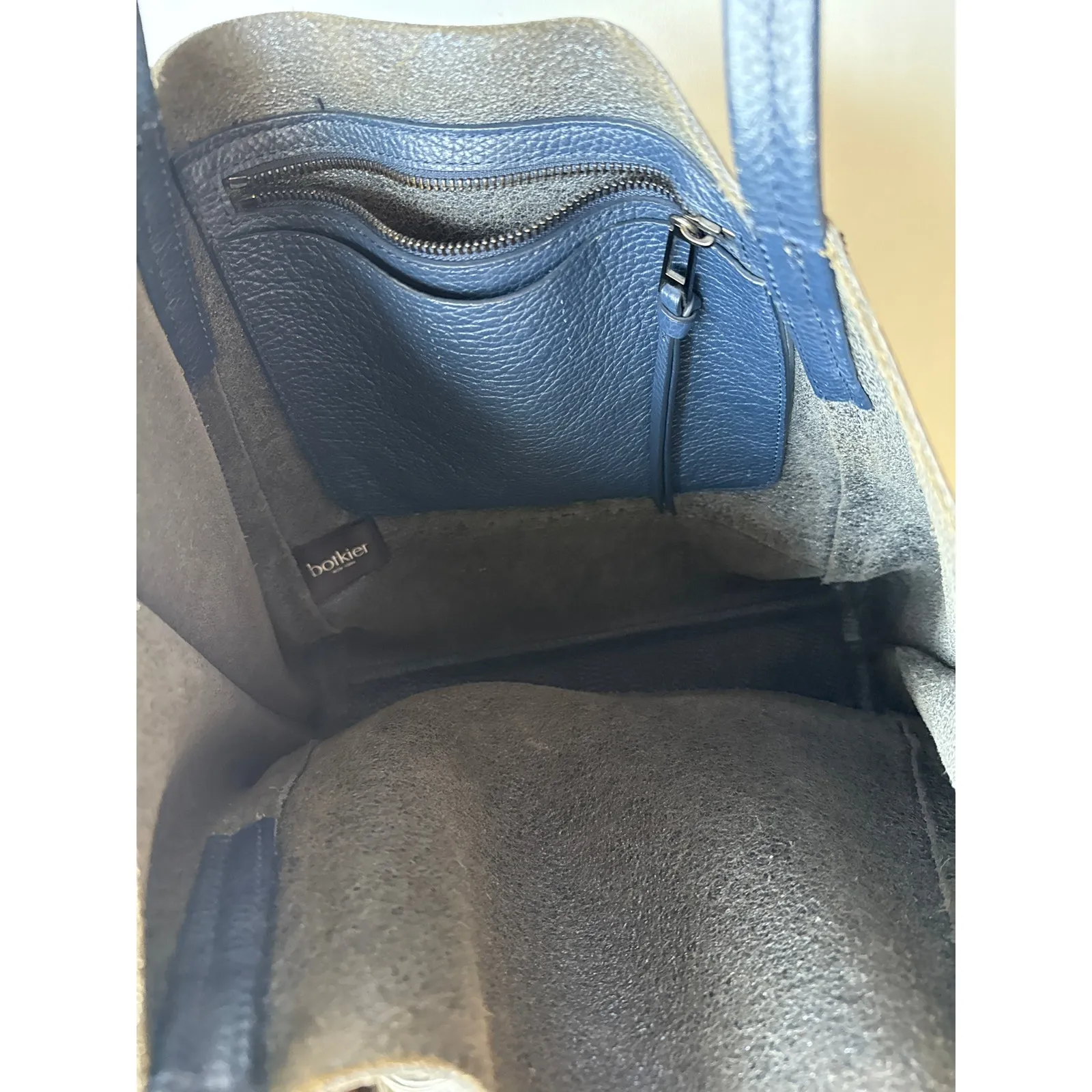 Botkier Soho Pebble Leather Tote Bag Women’s Size Medium Navy Blue Handbag - Image 7