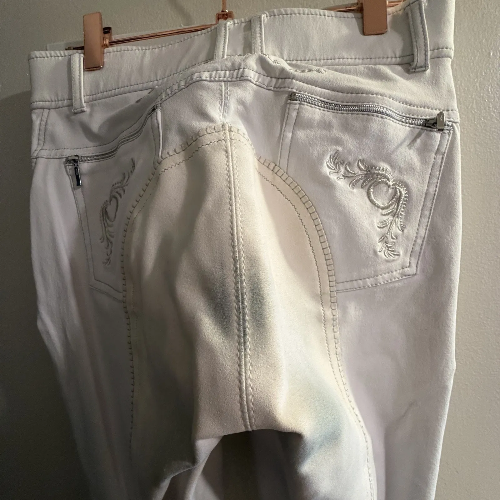 DRESSAGE BREECHES Sz 28 Rhienstone FULLSEAT Cavallino Marino 4 - Image 4