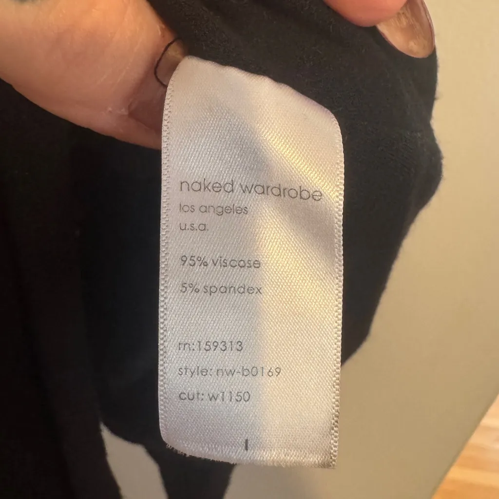 Naked Wardrobe Black Scoop Neck Tank Top Body Suit- Large - Image 3