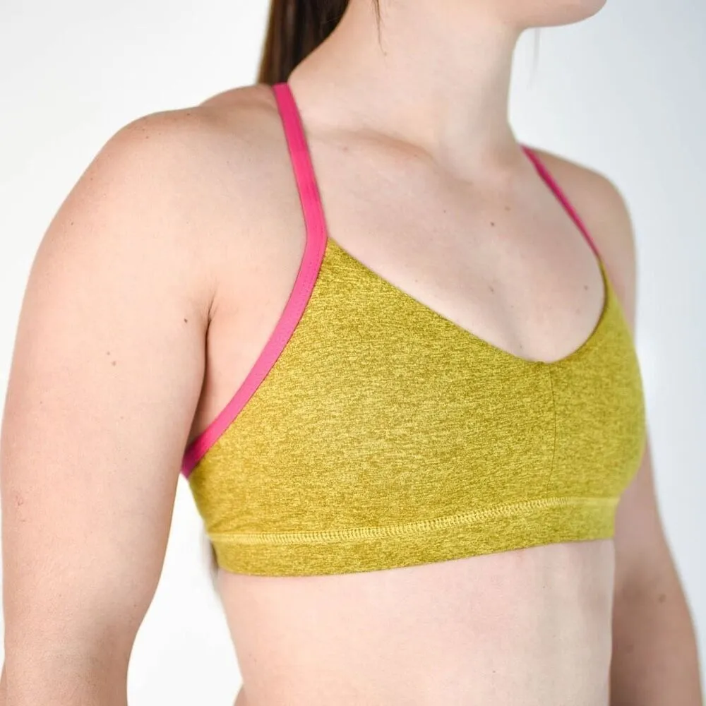 Fleo Reinette Sports Bra in Bronze Bamboo/Cabaret Size Medium Yellow - Image 6