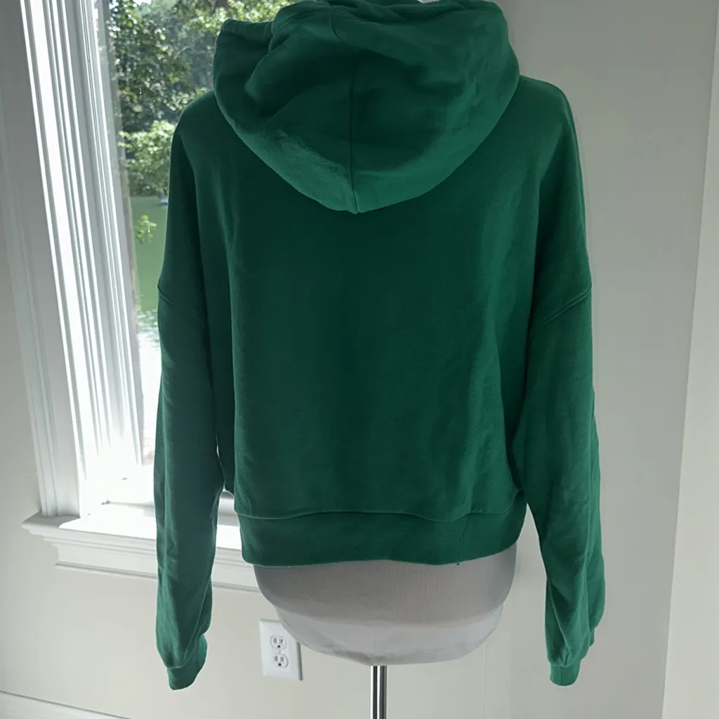 GAP Bright Green Vintage Cropped Drop Shoulder Hoody, Medium, Like New - Image 6