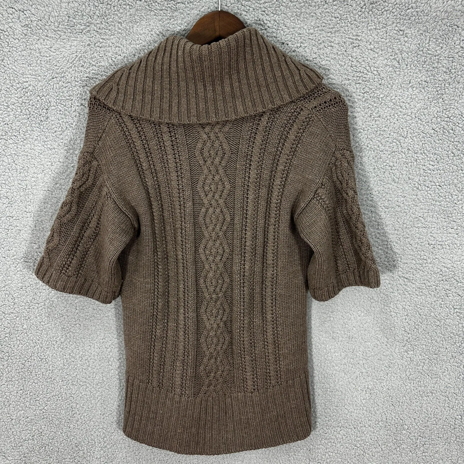 Banana Republic Sweater S Brown Merino Wool Shawl Collar Preppy Quiet Luxury - Image 2