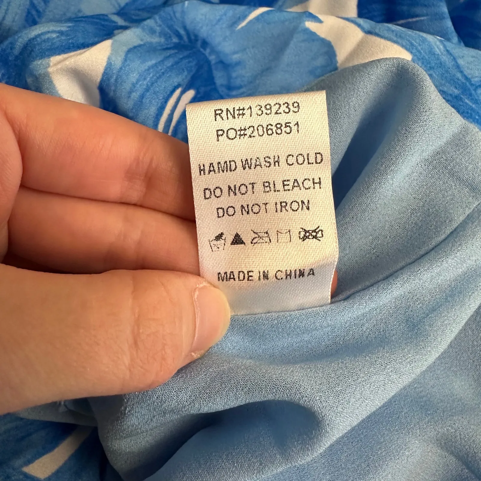 DO+BE NWT‎ Tropical Halter Mini Dress Blue White Leaf Print Back Tie Medium - Image 10