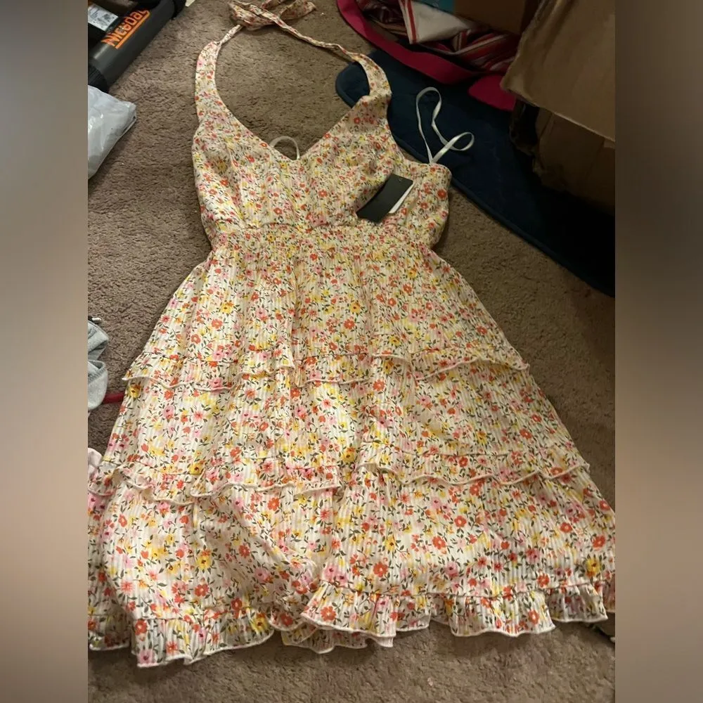 NWT city studio medium floral dress White - Image 6