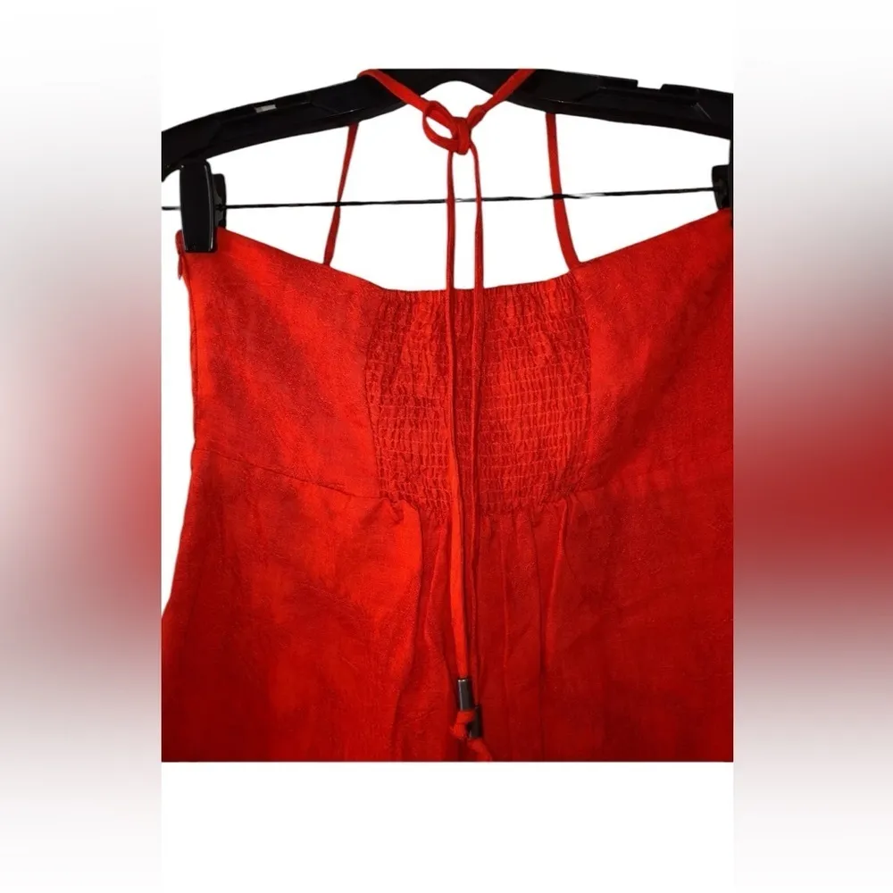 Anthropologie Elevenses Tropicale Wide Leg Jumpsuit Orange Size 12 - Image 7