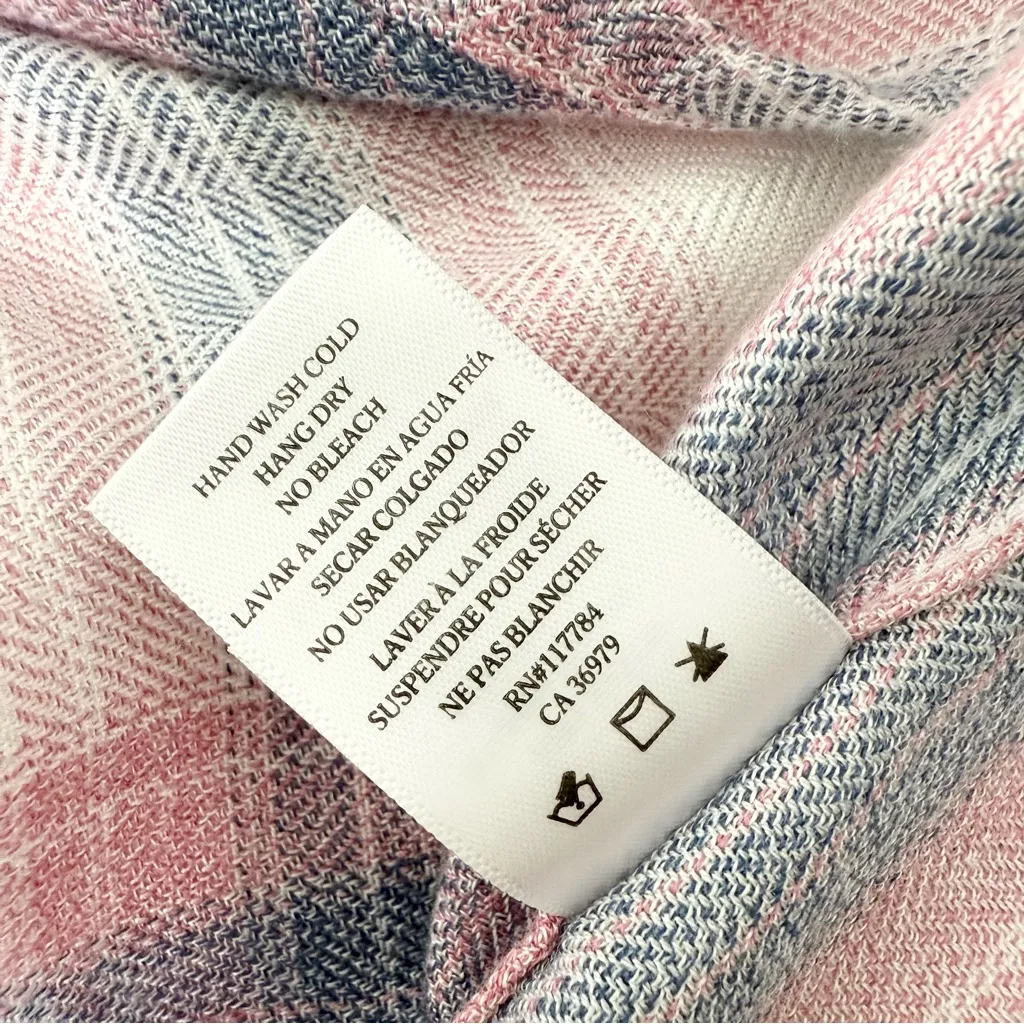 Rails Hunter Plaid Button Down Shirt White Peony Women's Sz M - Image 11