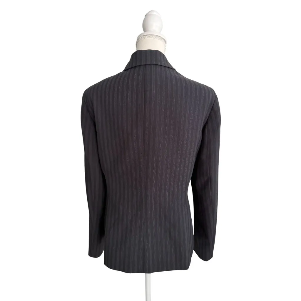 LE SUIT Black Gray Pinstriped Blazer Jacket Size US 14 - Image 5