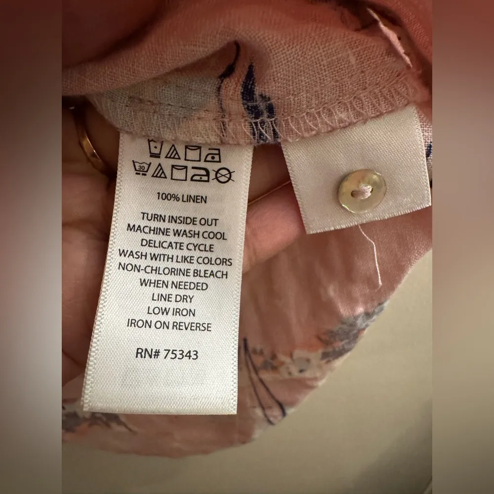 SAINT TROPEZ Blush Pink Linen Sailboat Sleeveless Dress XS - Image 5