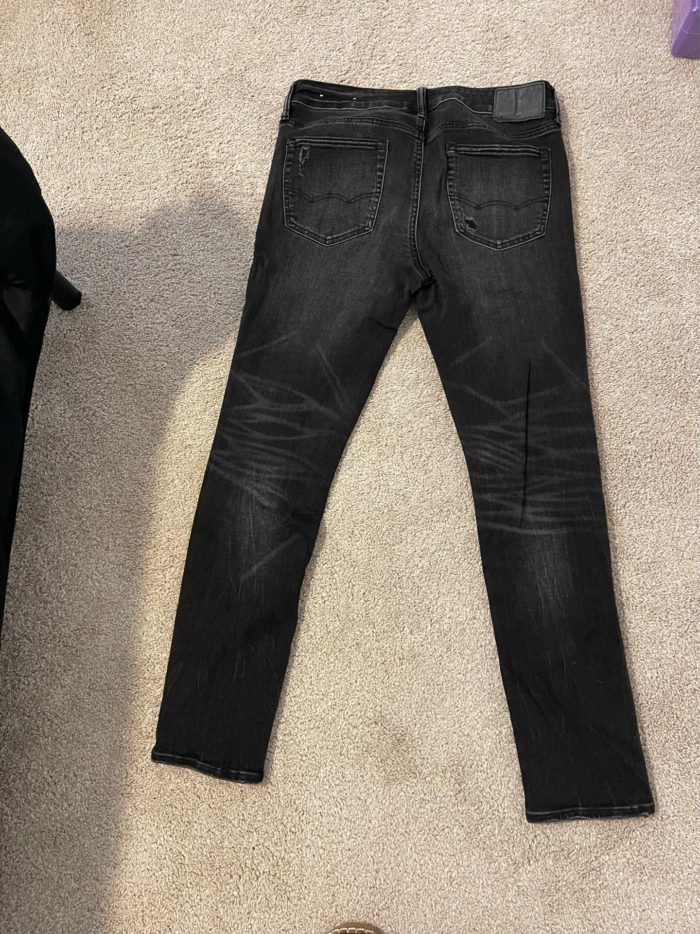 Men’s Black American Eagle Skinny Jeans - Image 2