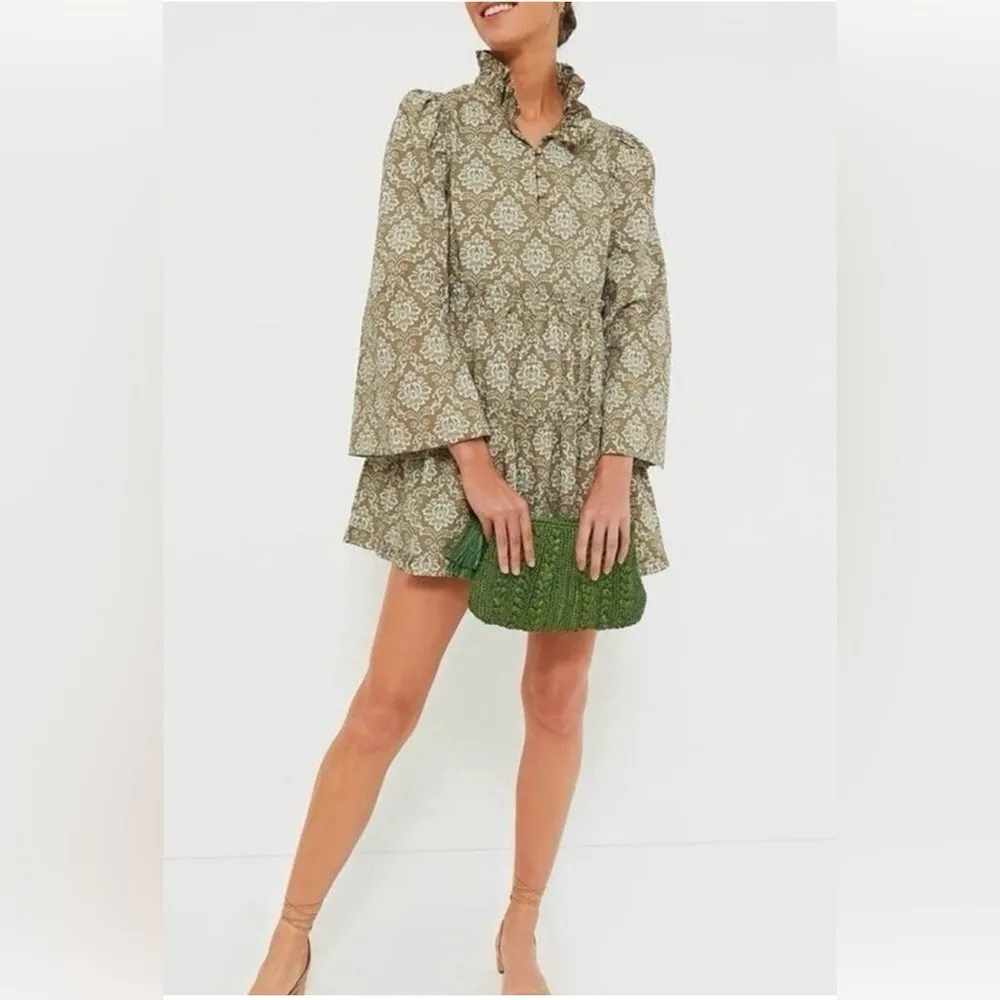 Hyacinth House Russell Mini Dress M NWT Cotton Moss Floral Ruffle Cottagecore - Image 11