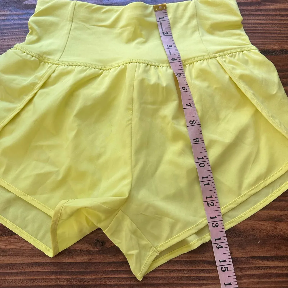 Love Tree  Yellow Neon Woven Solid Inner Brief Back Pocket Shorts Size Small - Image 8