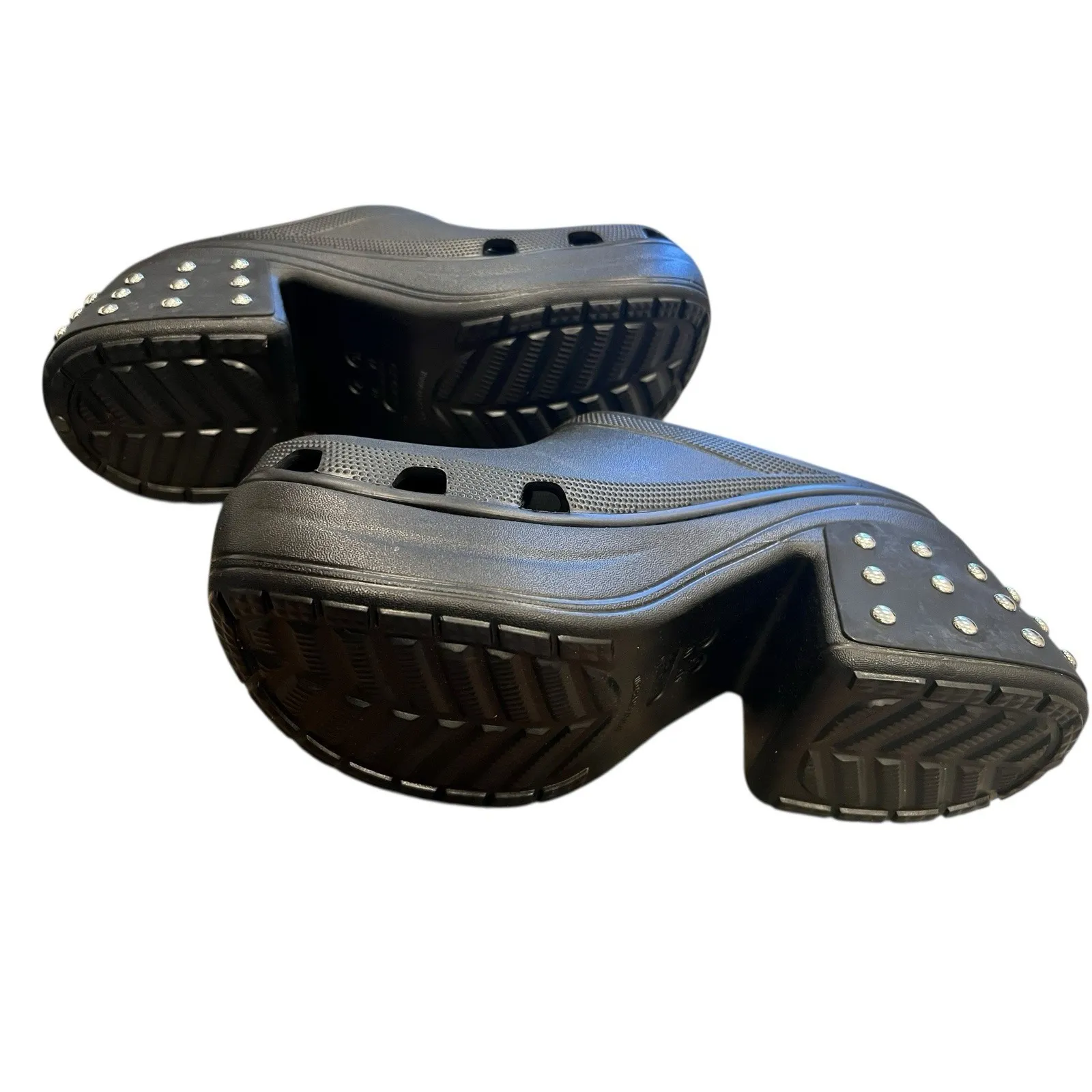 NWT Crocs Siren‎ Studded Clog Heel Black Women's Size M 13 Goth Rock & Roll - Image 5