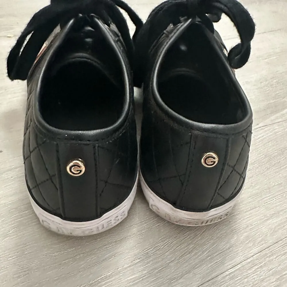 G by Guess Womens Quilted Leather Sneakers Size 8 1/2 Black Lace Up - Image 7