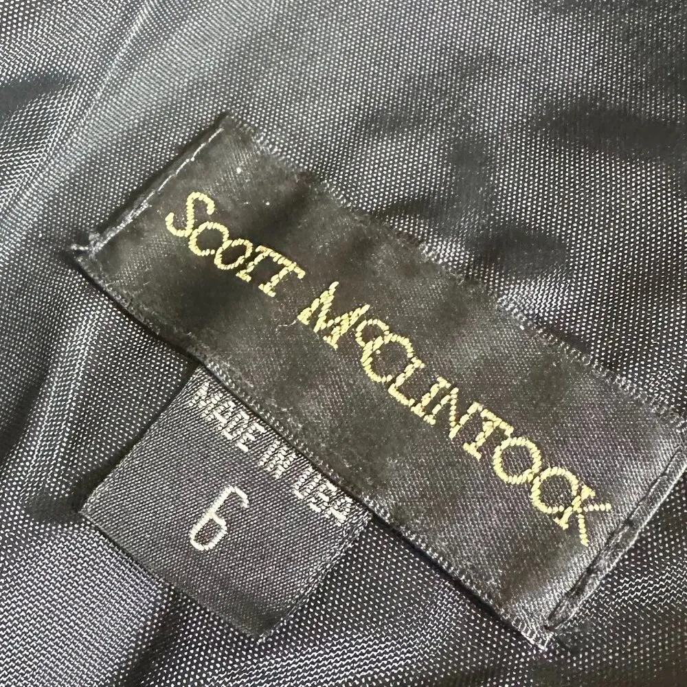 Scott McClintock Retro 90s Black Maxi Dress Gown High Neck Lace Applique Size 6 - Image 11