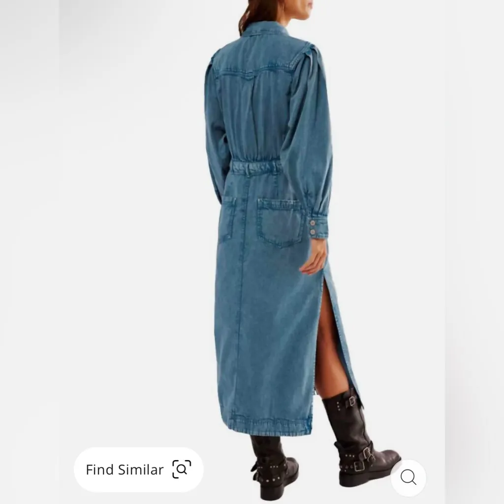 Free People Mad Love Denim Midi Dress In Skyfall - Image 2