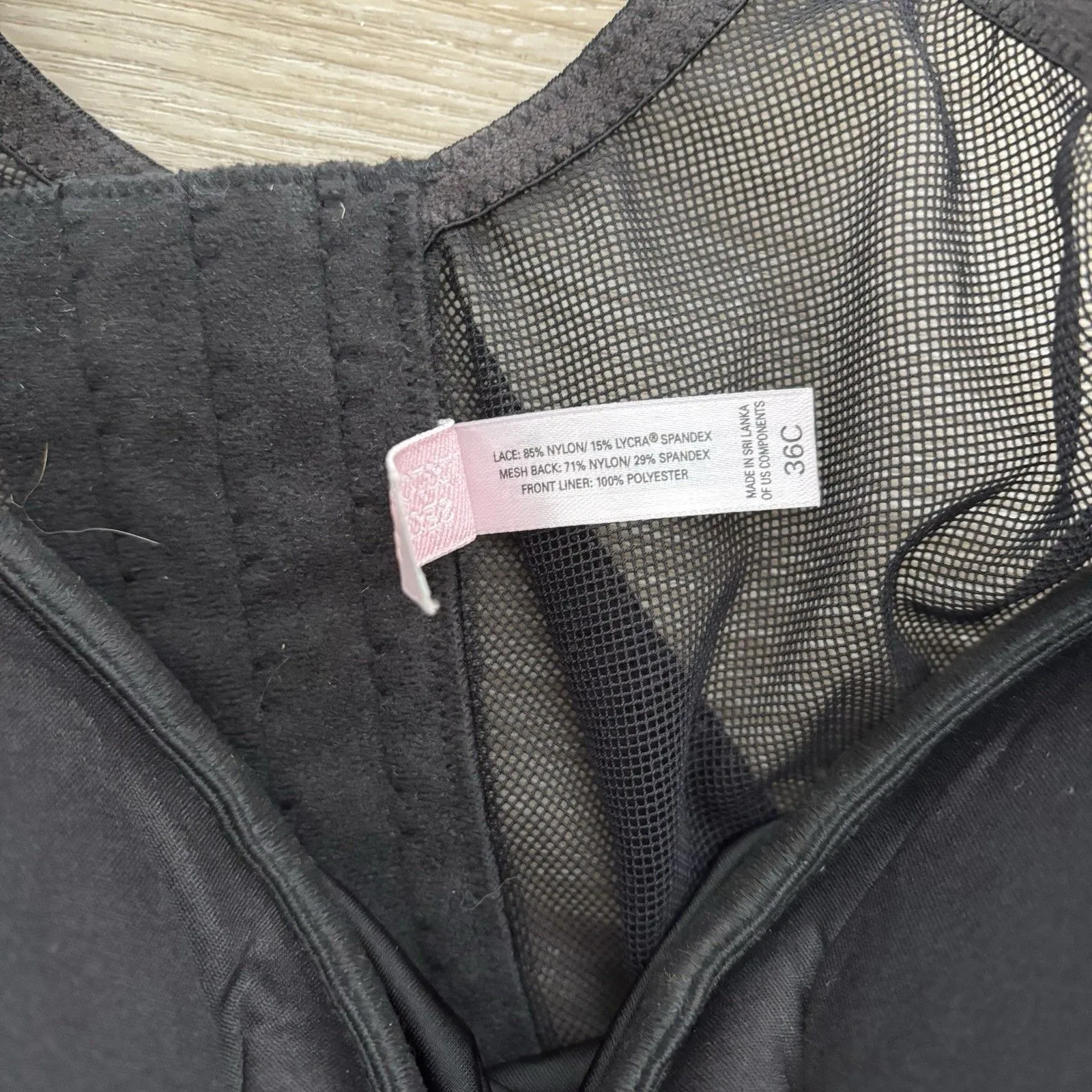 Victoria Secret Black Corset Size 36C Beaded Bustier Mesh Lace Garter Lingerie - Image 2