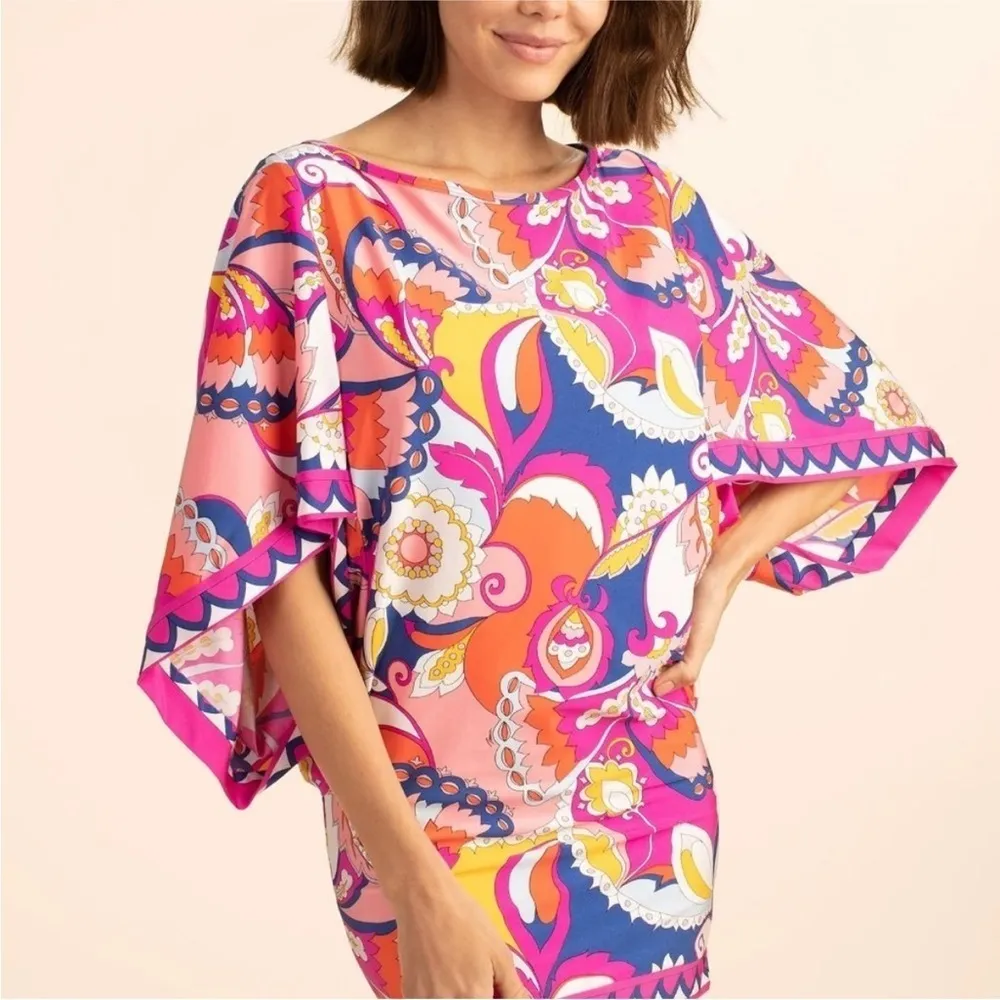 Trina Turk Sevilla multi colorful print swim tunic coverup dress S - Image 3