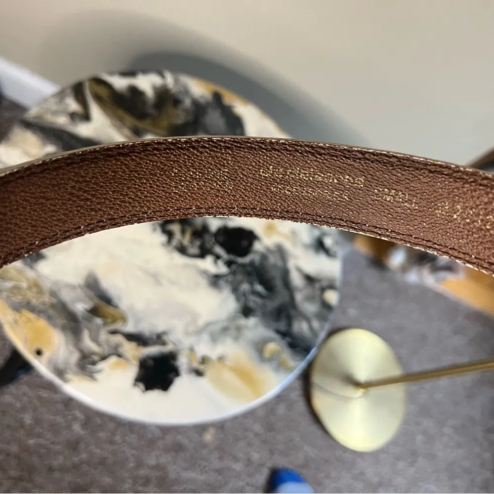 Vintage Brass Leather Belt Small - Image 6