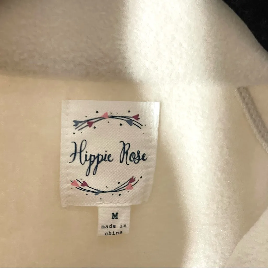 Hippie Rose Quilted Fleece Quater Snap Pullover Hoodie - Image 5