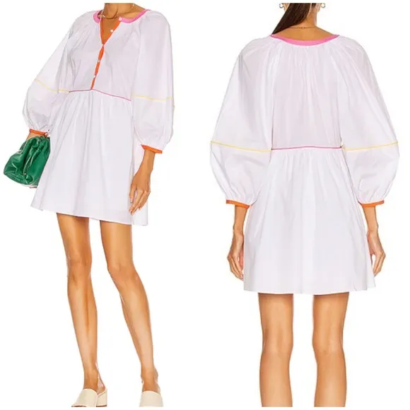 STAUD Mini Demi Dress White Multi - Image 2