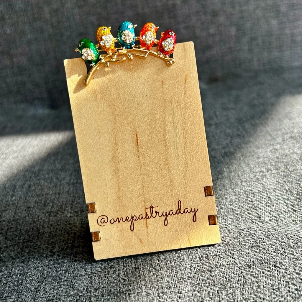 Colorful, Sparkly “Birds on a Branch” Fashion Rhinestone Brooch, Gold - Image 10