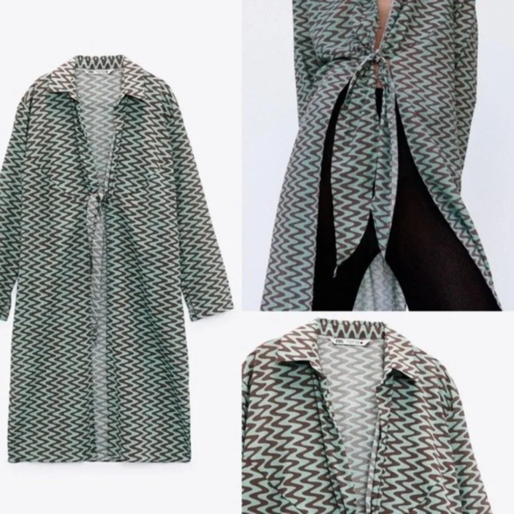 Zara The Lissie Shirt Printed Tunic Long Sleeve Blouse Boho Bloggers Favorite L - Image 6