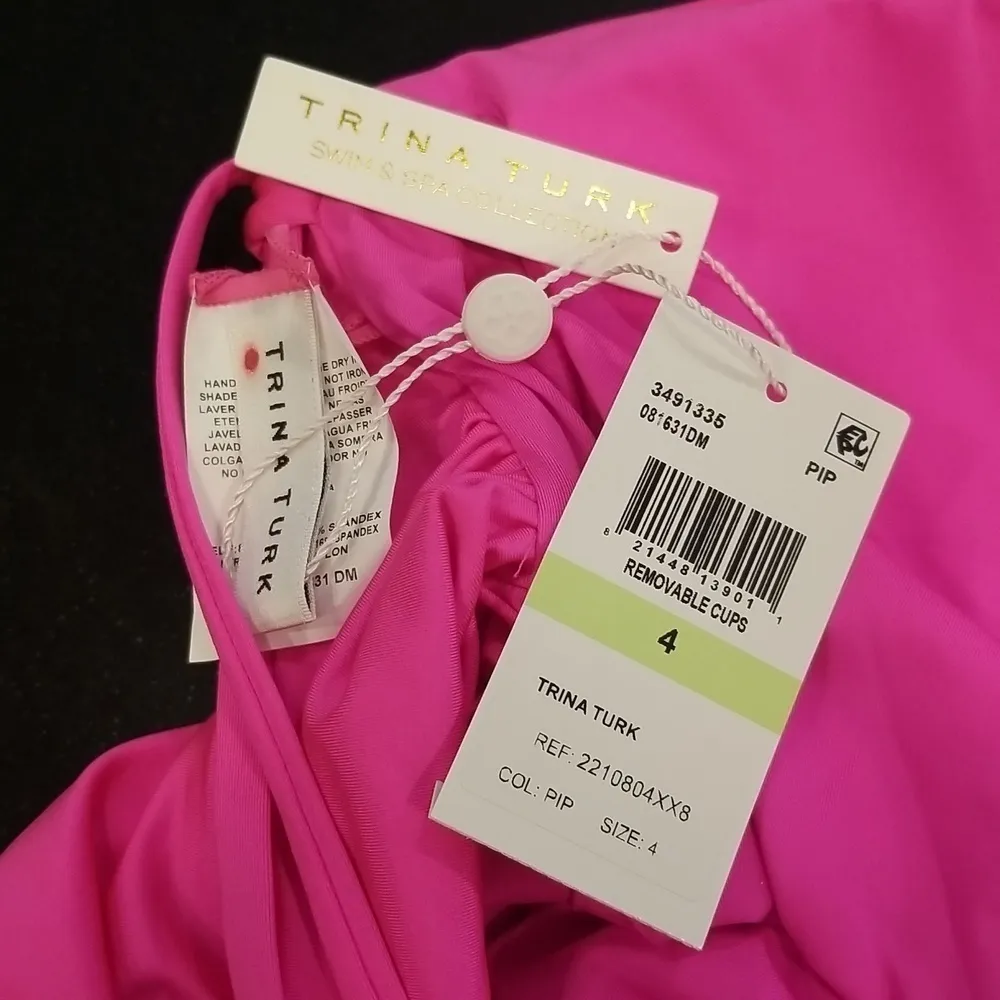 💕TRINA TURK💕 Monaco Convertible One Piece Swimsuit ~ Pitaya Pink 4 NWT - Image 10