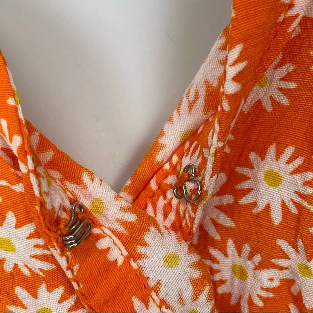 Faithfull the Brand Crop Top Ruffles‎ Revolve Gisela Dusty Floral Orange Small 4 - Image 14