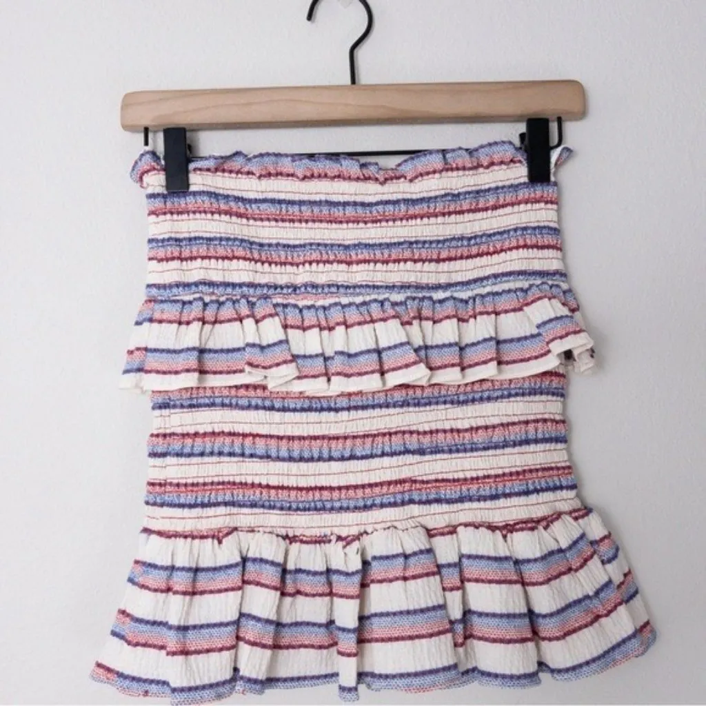 NWT Parker SET Lizette Smock Off The Shoulder Top & Sonoma Ruffle Skirt S Stripe - Image 7