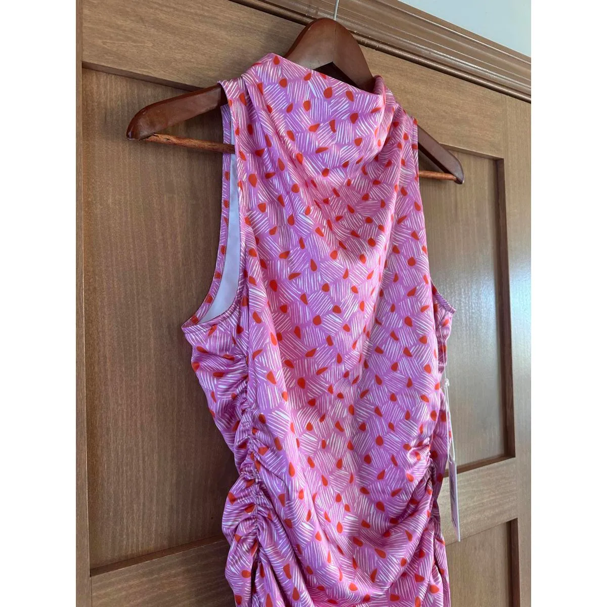 NWT Parker The Ayla Ruched Mock-Neck Satin Midi Dress in Cashmere Rose Women’s 8 - Image 5