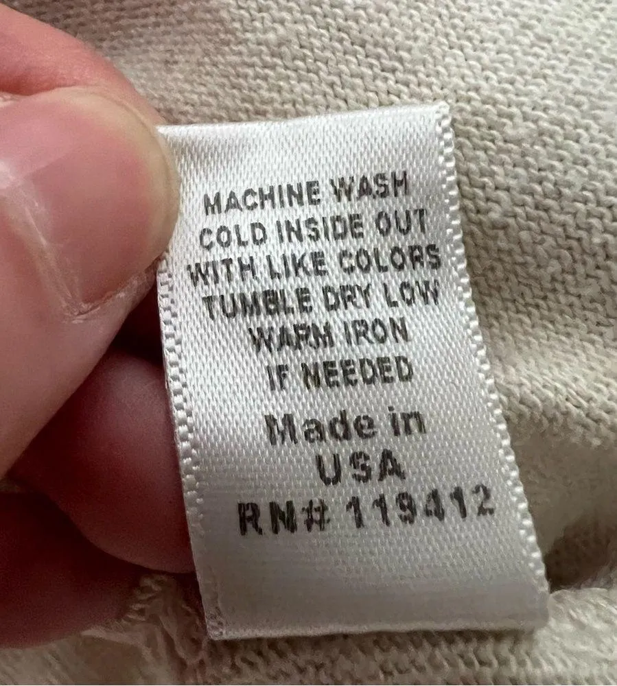 MONROW Cream Beige Crewneck Long Sleeve Sweatshirt Size XSmall EUC - Image 5