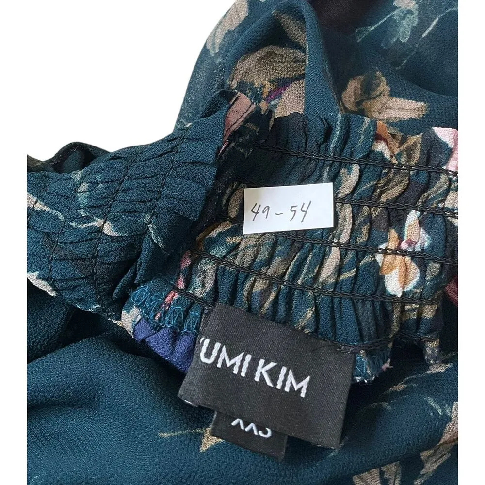 Yumi Kim Green Floral Long Sleeve Dress Women's Size XXS | 49-54 - Image 3