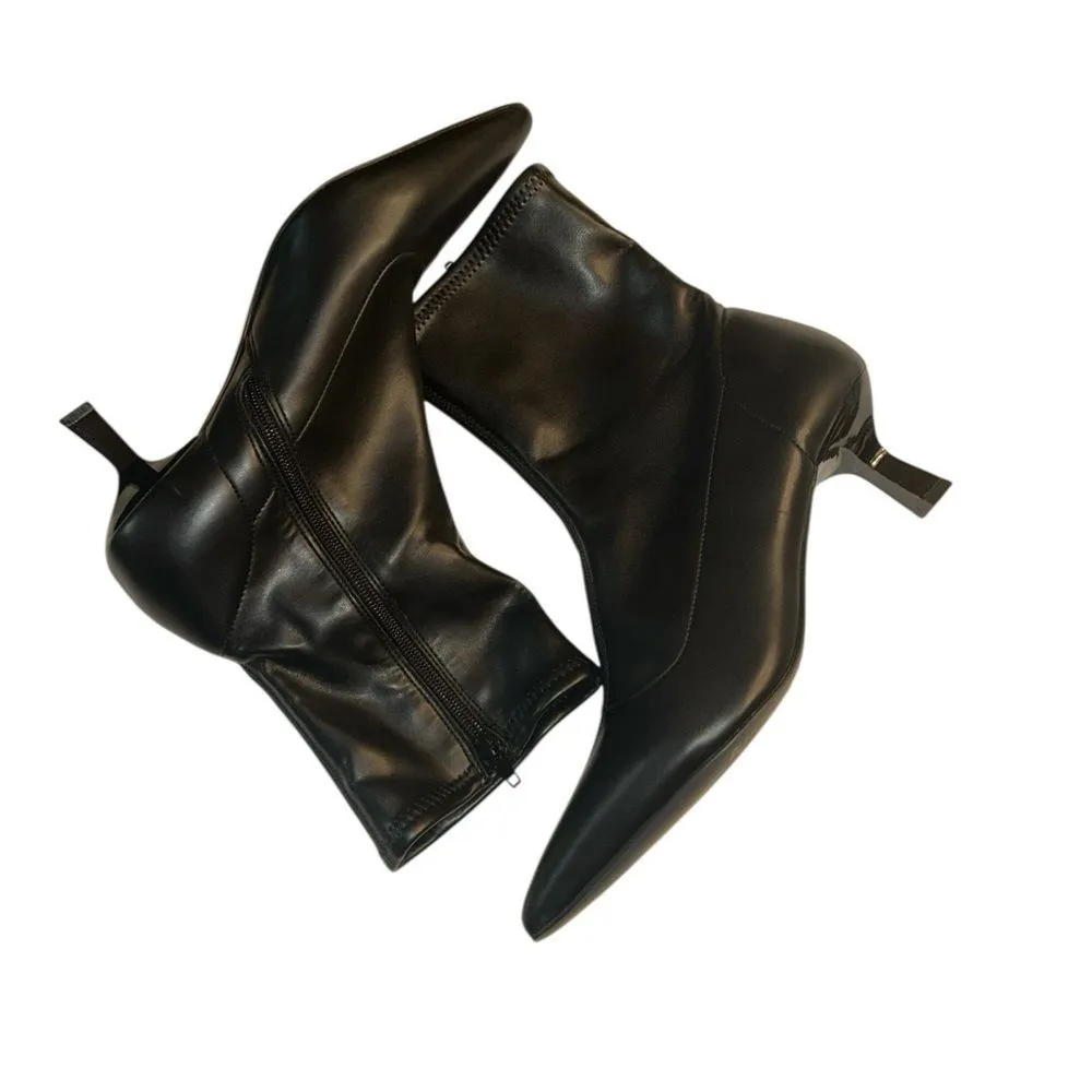 Abound  Black Kitten Heel Faux Leather Ankle Boots(Size 9M) - Image 3