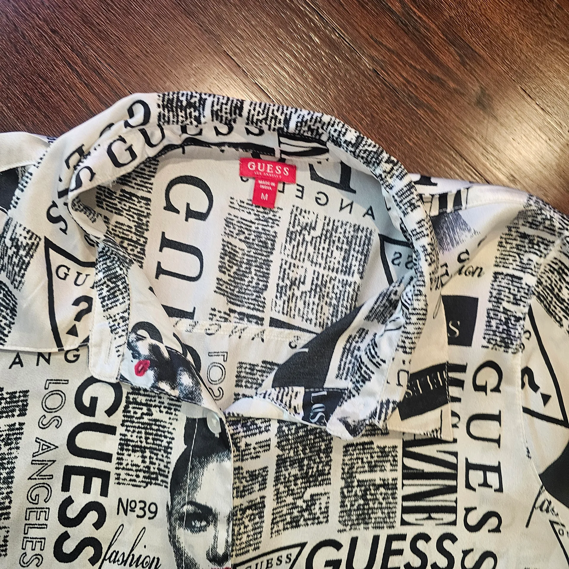 Guess Graphic Print Button-Up Shirt - Image 3