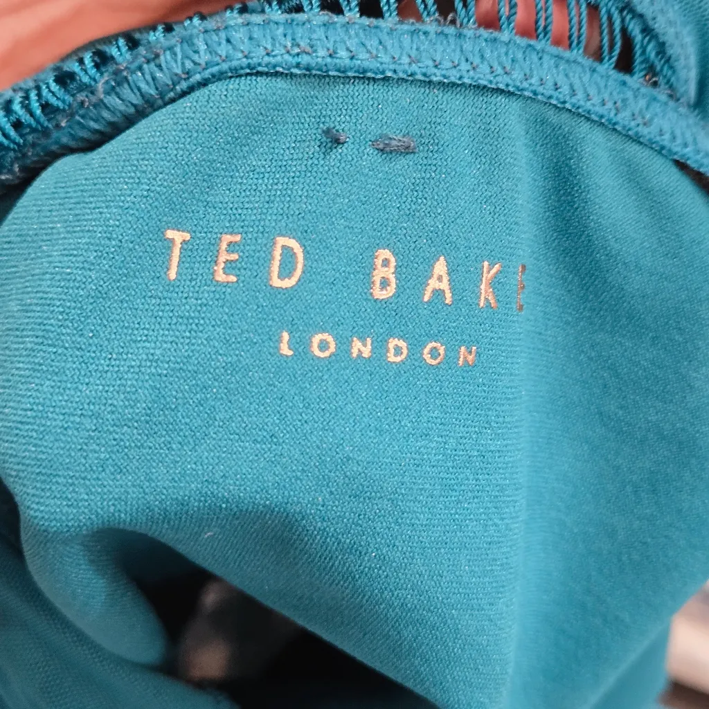 BNWT blue TED BAKER 36 C/D NWT Secret Silhouette Mesh Scallop SWIMSUIT ONE PIECE Size L - Image 16