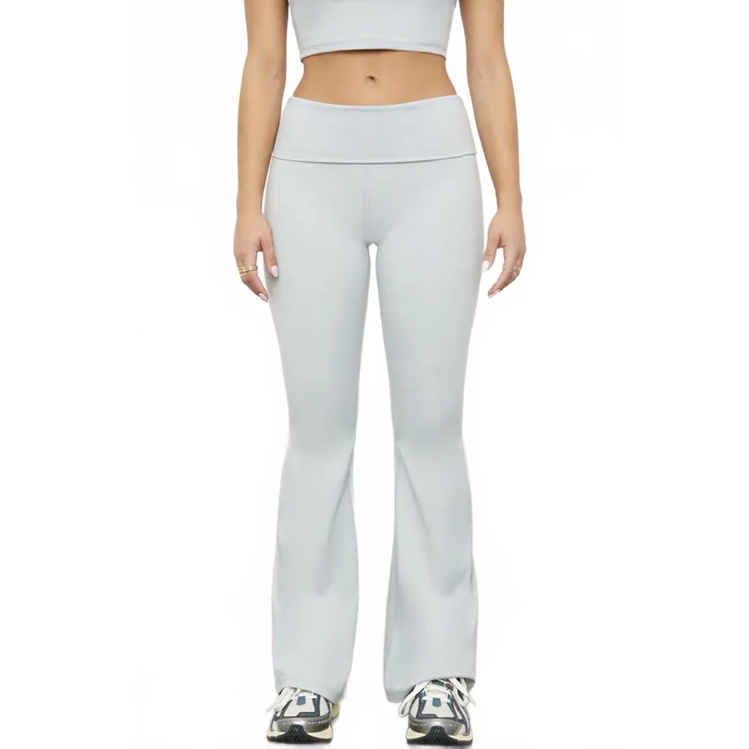 PacSun 1980 PAC WHISPER Active Gray Fold-Over Waistband Flare Yoga Pants NWT XL - Image 2