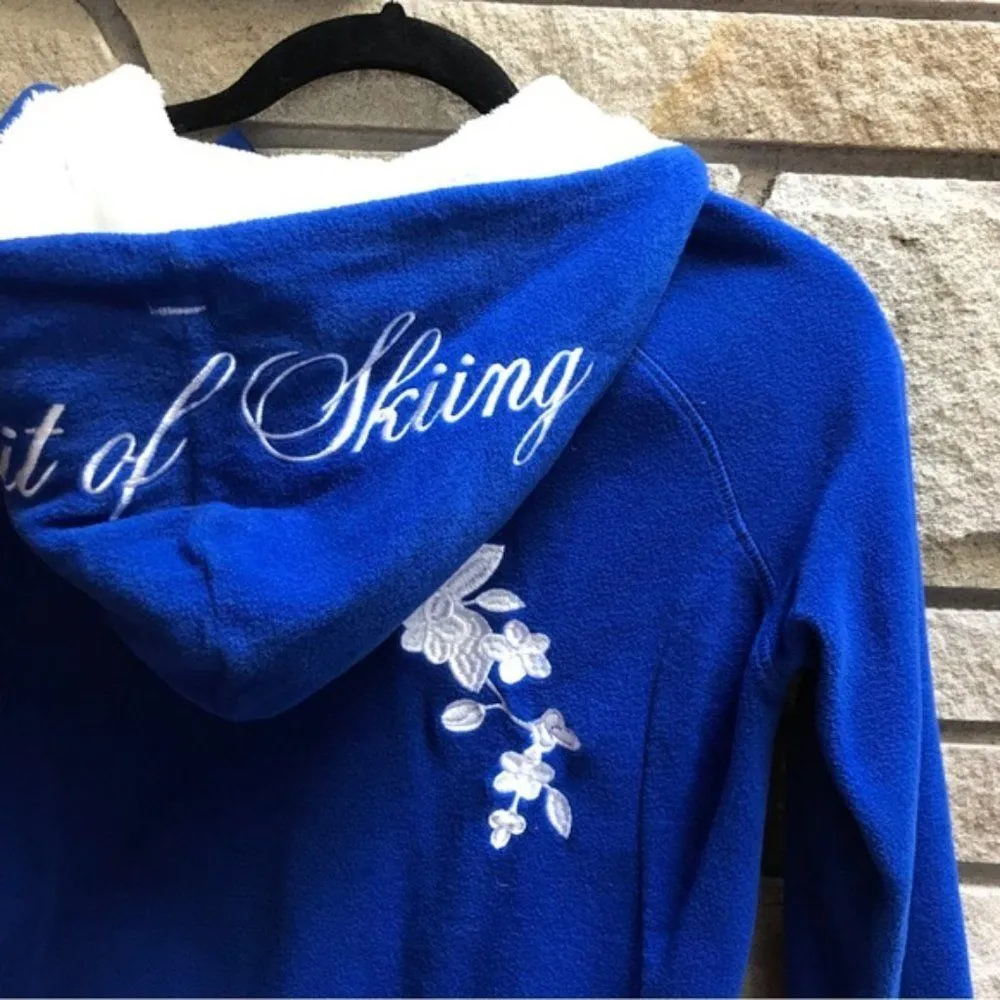 KJUS Spirit Of Skiing embroidered zip hoodie cashmere Blue Medium - Image 11